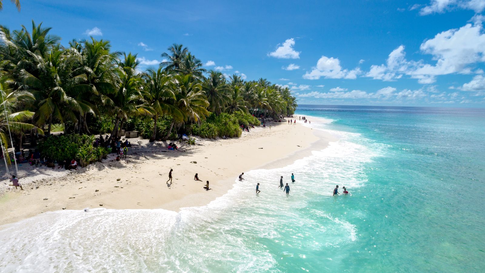 Tropical white sand beach with turquoise water